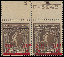 * N° 186 (in Paar), Met Plaatnr. - Unused Stamps