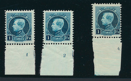 **/* N° 215 '1 Fr Groenblauw' (3x), - 1921-1925 Montenez Pequeño