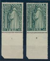 * N° 260 '35c Groen' (2x), Plaat - Unused Stamps