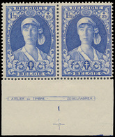 * N° 331 '1,75 Fr Blauw', Plaatn - Unused Stamps