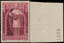 * N° 350 '10 Fr Wijnrood', Plaat - Unused Stamps