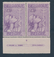 * N° 378 '25c Violet' (in Paar), - Nuevos