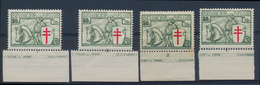**/* N° 396 '50 Cent. Groen' (4x), - Unused Stamps
