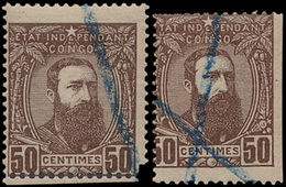 ** N° 9 '50 Cent. Roodbruin' (2x) - 1884-1894