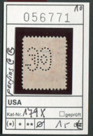 USA 1910 - Etats-Unis - Michel 179X With Perfins - Oo Oblit. Used Gebruikt - Zähnungen (Perfins)