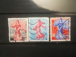 FRANCOBOLLI STAMPS FRANCIA FRANCE 1959 1960 USED SERIE MARIANNE  OBLITERE' - 1959-1960 Marianne (am Bug)