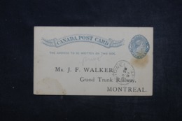 CANADA - Entier Commercial De Listowel Pour Montréal En 1891 - L 45311 - 1860-1899 Règne De Victoria
