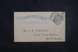 CANADA - Entier Commercial De Hamilton Pour Montréal En 1891 - L 45312 - 1860-1899 Règne De Victoria