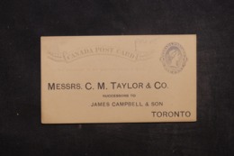 CANADA - Entier Postal Commercial De Toronto  Non Circulé - L 45314 - 1860-1899 Regering Van Victoria