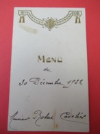Menu Ancien/Gauffré Doré/ Robert Cavelier/ 30 Décembre 1922    MENU288 - Menus