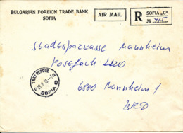 Bulgaria Registered  Bank Cover Sent Taxe Percue To Germany Sofia 29-6-1978 - Lettres & Documents