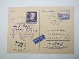 1954 , 15 Pfg. Ganzsache Nach Baghdad Verschickt - Postales - Usados