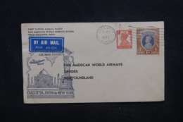 INDE - Enveloppe 1er Vol Calcutta / New York En 1941, Affranchissement Plaisant - L 45360 - 1936-47 Koning George VI