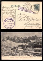 Antichi Stati Italiani - Territori Italiani D'Austria - Schlernhauser (P.ti 3) - Cartolina Panoramica Per Baden Del 7.8. - Altri & Non Classificati