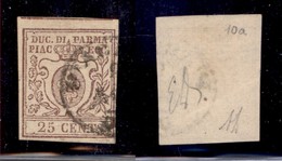 Antichi Stati Italiani - Parma - 1857 - 25 Cent (10) Usato - Diena (500) - Sonstige & Ohne Zuordnung