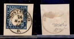 Antichi Stati Italiani - Sardegna - Montanaro (P.ti 7) - 20 Cent (15C) Su Frammento 26.3.61 - G. Bolaffi - Altri & Non Classificati