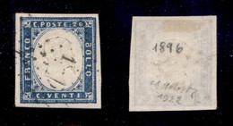 Antichi Stati Italiani - Sardegna - 1896 A Punti (Marsiglia - P.ti 10) - 20 Cent (15D) Usato - G. Bolaffi - Otros & Sin Clasificación