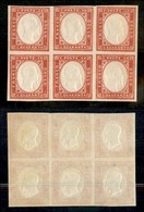 Antichi Stati Italiani - Sardegna - 1863 - 40 Cent (16F) - Blocco Di Sei - Gomma Integra - Autres & Non Classés