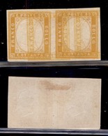 Antichi Stati Italiani - Sardegna - Effigi Postume - 80 Cent (17D) - Coppia Con Doppia Stampa Della Cornice - Senza Gomm - Andere & Zonder Classificatie