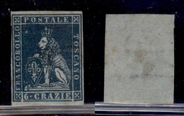 Antichi Stati Italiani - Toscana - 1851 - 6 Crazie (7c) Usato Con Invisibile Annullo (croce) A Penna - Autres & Non Classés