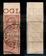 Regno - 1906 - 10 Cent Leoni (82) Con Dentellatura Orizzontale Spostata In Basso (1 Centimetro) - Coppia Verticale Bordo - Otros & Sin Clasificación