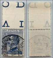 Regno - 1908 - 25 Cent Michetti (83) Usato Con Intero Interspazio Di Gruppo Unito In Alto - Otros & Sin Clasificación