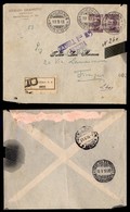 Regno - 1917 - Prestito Nazionale - Coppia Del 50 Cent (Unificato 1) Con Soprastampe Oblique - Raccomandata Da Venezia A - Other & Unclassified