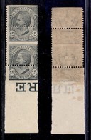 Regno - 1919 - 1 Cent Leoni (108ia + 108fad) Con Dentellatura Orizzontale Spostata In Alto - Bordo Foglio In Basso Con T - Andere & Zonder Classificatie