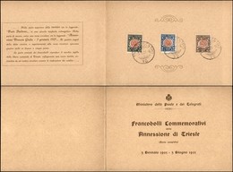 Regno - 1921 - Venezia Giulia (113/115) Con La Serie Completa Annullata Nel Giorno D’emissione (5.6.21) Su Pieghevole Uf - Other & Unclassified