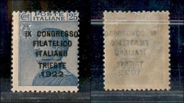 Regno - 1922 - 25 Cent Congresso Filatelico (125) - Gomma Originale - Sonstige & Ohne Zuordnung