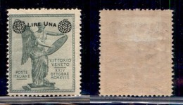 Regno - 1924 - 1 Lira Su 5 Cent Vittoria (158a) Dentellato 13 E 1/2 - Gomma Originale (220) - Other & Unclassified