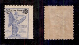 Regno - 1924 - 1 Lira Su 25 Cent (161ga) - Dentellatura Spostata Nei Due Sensi - Gomma Originale (400) - Other & Unclassified