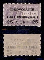 Regno - Posta Aerea - 1917 - 25 Cent Napoli Palermo (2) - Soprastampa Obliqua - Gomma Originale - Non Catalogato - Other & Unclassified