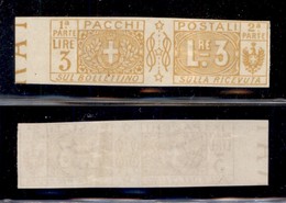 Regno - Pacchi Postali - 1914 - 3 Lire (14f) Non Dentellato - Senza Gomma - Other & Unclassified