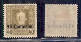 Occupazioni I Guerra Mondiale - Occupazione Austriaca (Friuli-Veneto/Municipio Di Udine) - 1918 - 43 Cent Su 40 H (12ab) - Other & Unclassified