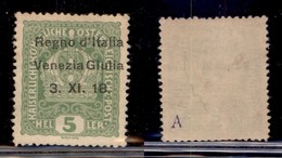 Occupazioni I Guerra Mondiale - Venezia Giulia - 1918 - 5 Heller (2gcaa) Con Soprastampa A Sinistra - Gomma Originale (1 - Sonstige & Ohne Zuordnung