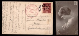 Occupazioni I Guerra Mondiale - Venezia Giulia - 10 Heller (4 - Varietà) Con Soprastampa In Alto  - Cartolina Da Albona  - Sonstige & Ohne Zuordnung