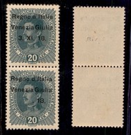 Occupazioni I Guerra Mondiale - Venezia Giulia - 1918 - 20 Heller (7 + 7t) - Coppia Verticale - Senza 3.XI In Basso - Go - Other & Unclassified