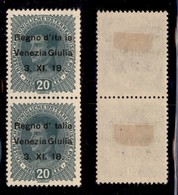 Occupazioni I Guerra Mondiale - Venezia Giulia - 1918 - 20 Heller (7r + 7u) - Coppia Verticale - Itaia + Talia - Gomma O - Otros & Sin Clasificación