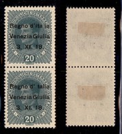 Occupazioni I Guerra Mondiale - Venezia Giulia - 1918 - 20 Heller (7r + 7u) - Coppia Verticale - Itaia + Talia - Gomma O - Other & Unclassified