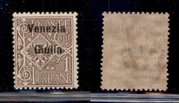 Occupazioni I Guerra Mondiale - Venezia Giulia - 1919 - 1 Cent (19ea) Con Soprastampa In Alto - Gomma Integra (180) - Altri & Non Classificati