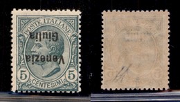 Occupazioni I Guerra Mondiale - Venezia Giulia - 1918 - 5 Cent (21a) Con Soprastampa Capovolta - Gomma Integra (180) - Sonstige & Ohne Zuordnung