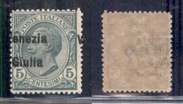 Occupazioni I Guerra Mondiale - Venezia Giulia - 1918 - 5 Cent (21ead) Con Soprastampa Spostata A Sinistra - Gomma Integ - Other & Unclassified