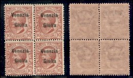 Occupazioni I Guerra Mondiale - Venezia Giulia - 1918 - Quartina Del 10 Cent (22) - Gomma Integra (200) - Autres & Non Classés