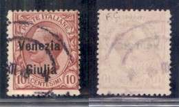 Occupazioni I Guerra Mondiale - Venezia Giulia - 1918 - 10 Cent (22) Con Filigrana Capovolta - Usato - Sonstige & Ohne Zuordnung