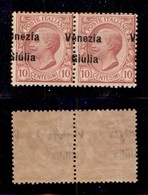 Occupazioni I Guerra Mondiale - Venezia Giulia - 1918 - 10 Cent (22ead) - Coppia Orizzontale Con Soprastampa A Cavallo ( - Altri & Non Classificati