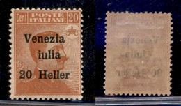 Occupazioni I Guerra Mondiale - Venezia Giulia - 1919 - 20 Heller Su 20 Cent (31ca) Senza G - Gomma Originale (200) - Autres & Non Classés