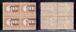 Occupazioni I Guerra Mondiale - Venezia Giulia - Segnatasse - 1918 - Quartina Del 10 Cent (2e) Con Soprastampa Spostata  - Sonstige & Ohne Zuordnung