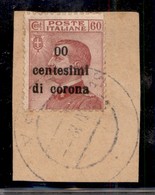 Occupazioni I Guerra Mondiale - Trento E Trieste - 1919 - 60 Su 60 Cent (10l) Soprastampa 00 - Frammento (400+) - Autres & Non Classés