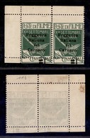 Occupazioni I Guerra Mondiale - Fiume - 1920 - 1 Cent Su 5 Reggenza Del Carnaro (131-varietà) - Coppia Angolare Con Dent - Other & Unclassified